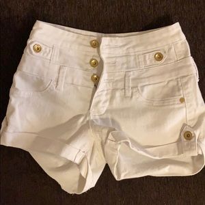 Cute white high rise shorts